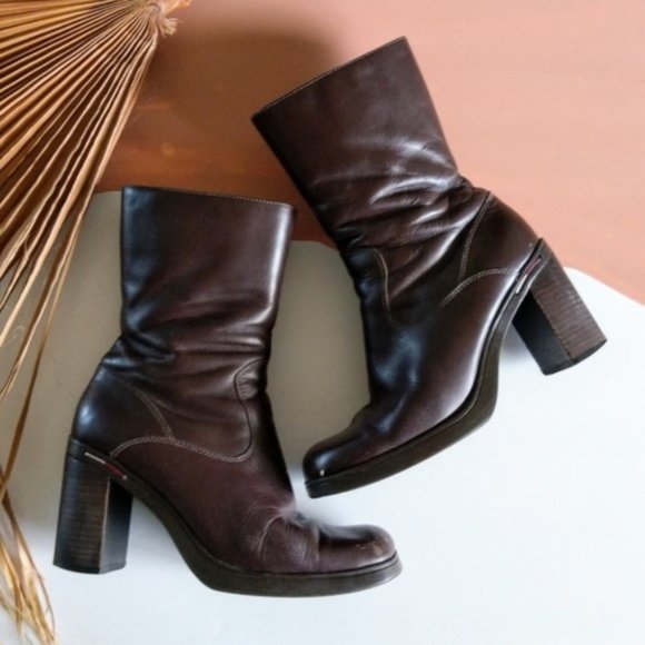 90s chunky heel boots